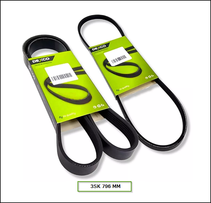 CORREA ELASTICA POLY V (CHICA) FOX CROSSFOX GOL TREND SAVEIRO SURAN CROSS SURAN VOYAGE 1.6 3K 796 MM