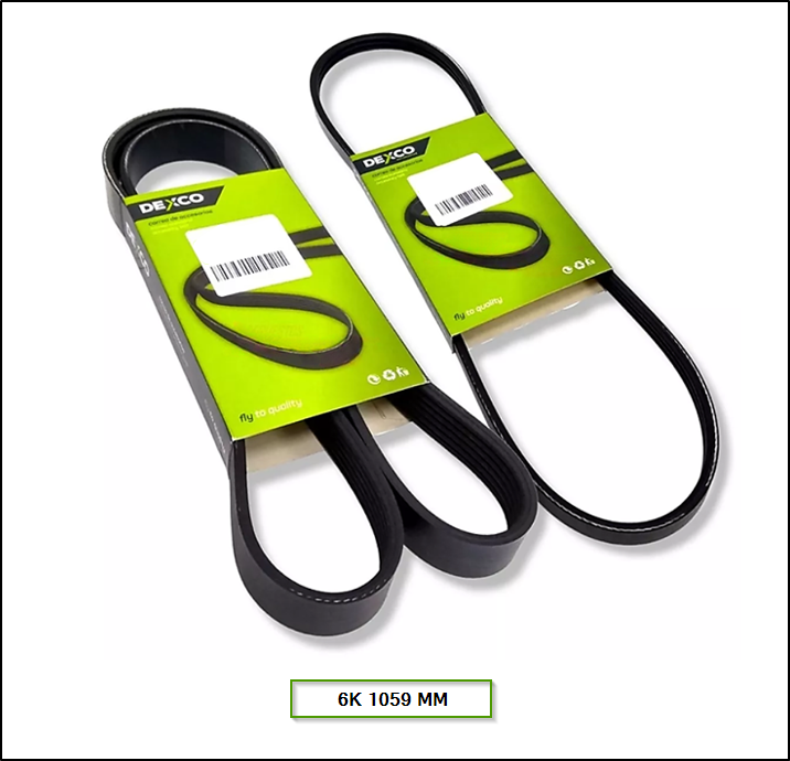 CORREA ELASTICA POLY V FORD FIESTA KINETIC DESIGN ECOSPORT KD FOCUS II 1.6 16V SIGMA - 6K 1059 MM