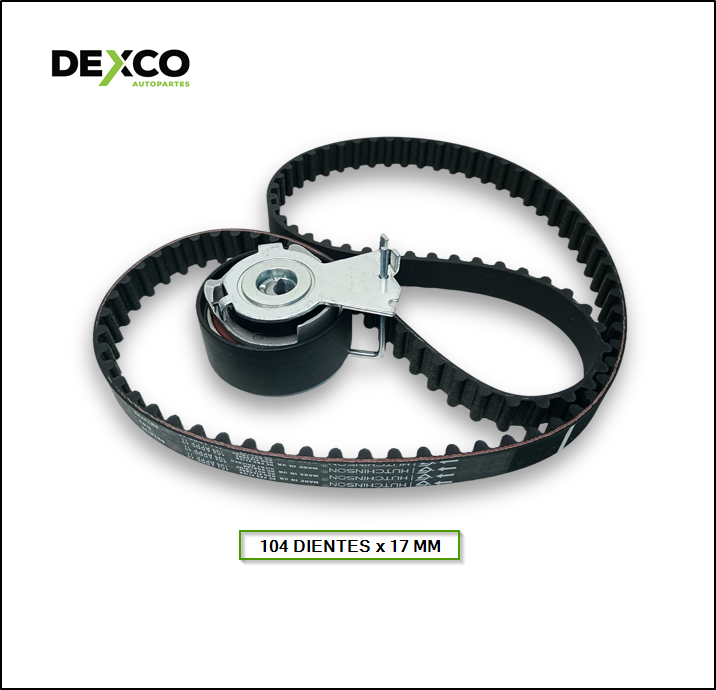 KIT DE DISTRIBUCION CITROEN C3 / BERLINGO 1.4 MOTOR TU3JP (tensor automático) (104 dientes x 17 mm) - PEUGEOT 206 / 207 1.4 MOTOR TU3JP (TENSOR AUTOMATICO DESDE MOTOR 3666766) SKF: VKMA-03254