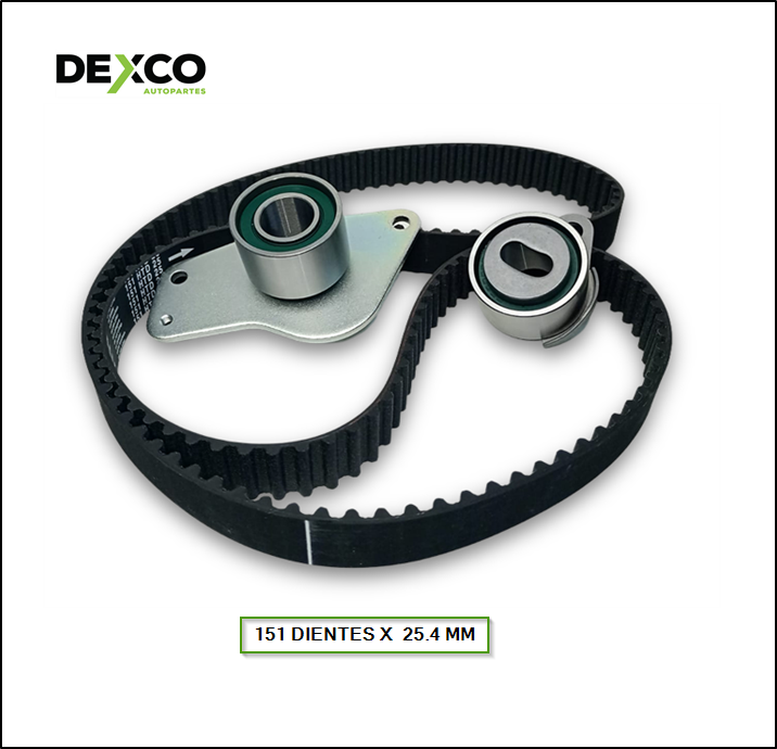 KIT DE DISTRIBUCION RENAULT CLIO 1.9D / KANGOO MOTOR F8Q HASTA 1998 (SIN ENGRANAJE) - (151 DIENTES X  25.4 MM) - VKMA-06116