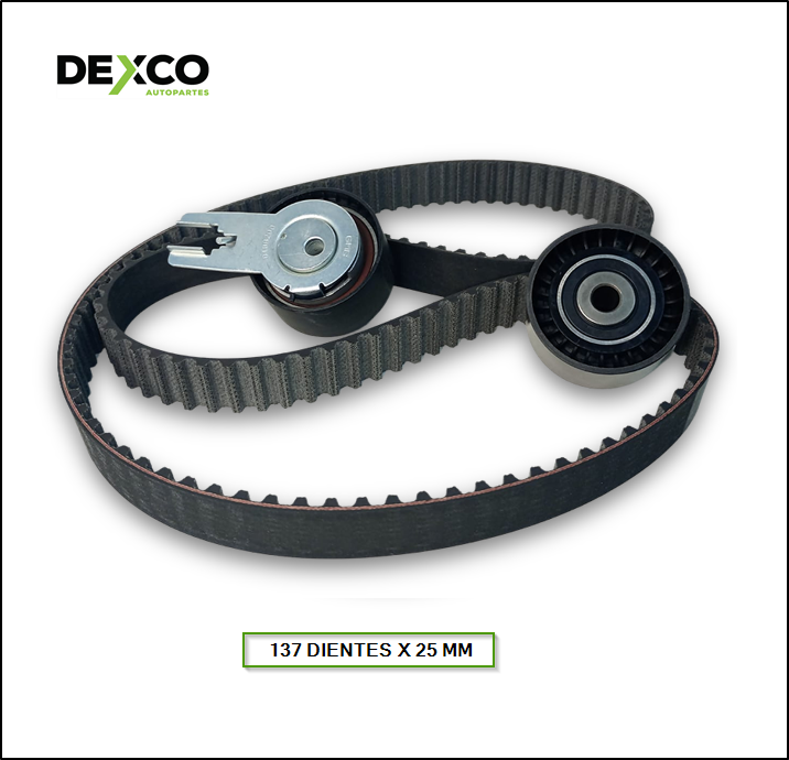 KIT DE DISTRIBUCION CITROEN BERLINGO II / GRAND PICASSO 1.6 HDI DV6ATED4 - PEUGEOT 307 / 3008 / EXPERT / PARTNER 1.6 Hdi DV6ATED4 (137 DIENTES X 25 MM) - ( SKF: VKMA-03259 )