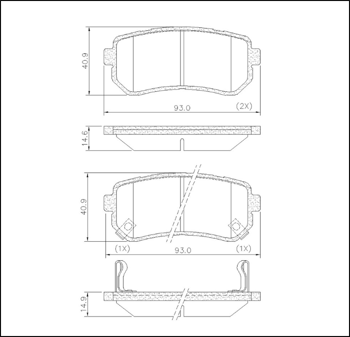 PASTILLA DE FRENO TRAS HYUNDAI TUCSON/KIA  I-10 07/... SPORTAGE/PICANTO 10/... I10 07/...