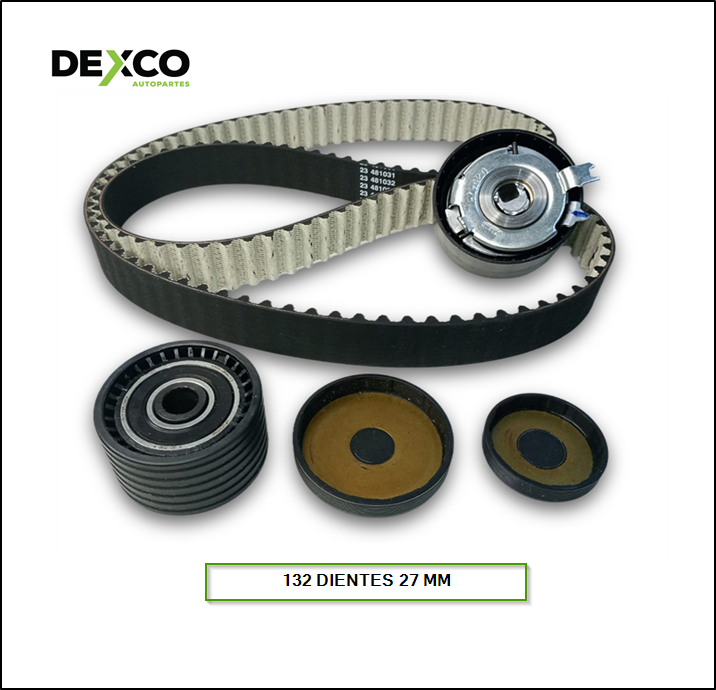 KIT DE DISTRIBUCION RENAULT CLIO II / KANGOO / MEGANE / LOGAN / LAGUNA 1.6 16 v MOTOR K4M (132 DIENTES 27 MM) - VKMA-06020