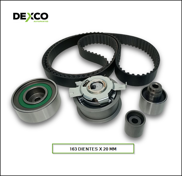 KIT DE DISTRIBUCION  VW GOLF VII 1.6 16V MSI - CROSS UP! 1.0 12V - SURAN 1.6 16V MSI - GOLF VII 1.4 TSI - CROSS FOX 1.6 16V - AUDI A3 - 163 DIENTES X 20MM - (SKF VKMA 01280)