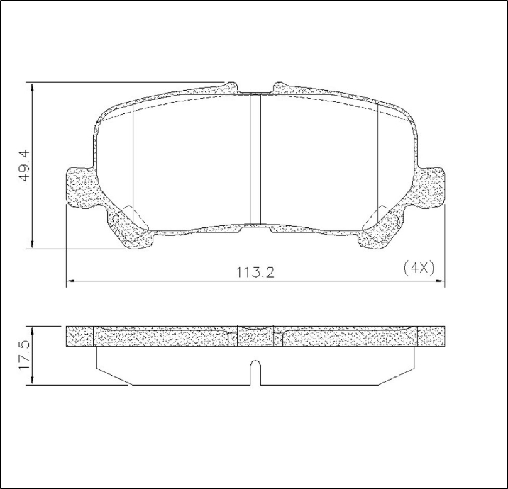 PASTILLA DE FRENO TRASERAS TOYOTA HI-ACE 2.7 2.8 - 2019 - 2024