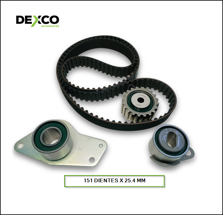 KIT DE DISTRIBUCION RENAULT CLIO II / KANGOO 1.9 D MOTORES F8Q630/632/662 (151 DIENTES X 25.4 MM) - SKF: VKMA-06126