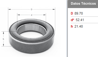 CRAPODINA DE EMBRAGUE FORD F-100/250/350/500 C/PLACA DE APOYO CURVA P/DIAF. PLANO