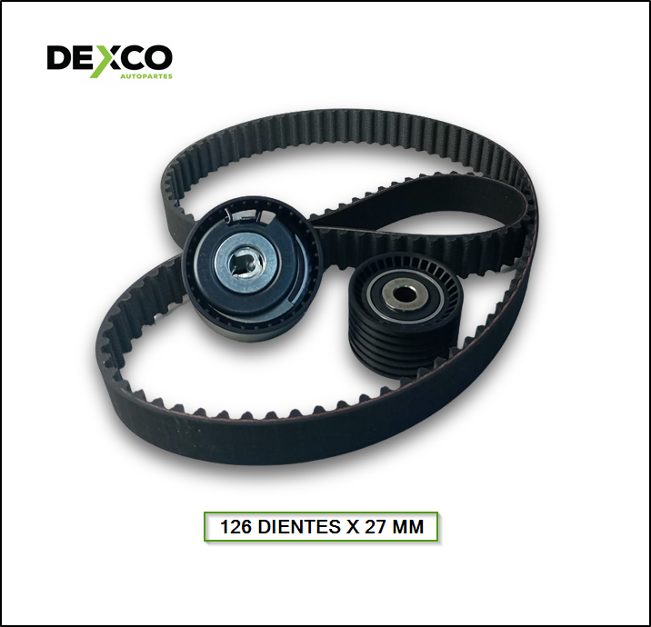 KIT DE DISTRIBUCION - RENAULT DUSTER 2,0 F4R / FLUENCE 2.0 TCE 180CV / MEGANE III 2.0 16V 250CV - EQUIVALENCIA SKF:VKMA-06104 (2011/.) (126X27)