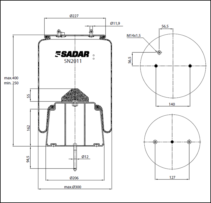 FUELLE DE SUSPENSÍON NEUMATICA SCANIA L94 / K124 / k400