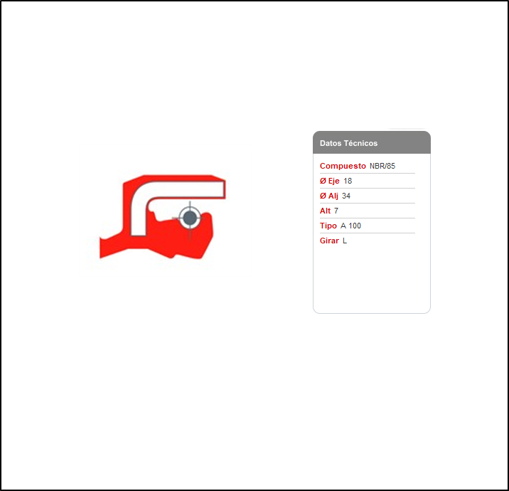 RETEN DIRECCION HIDRAULICA  TOYOTA COROLLA  18X34X7