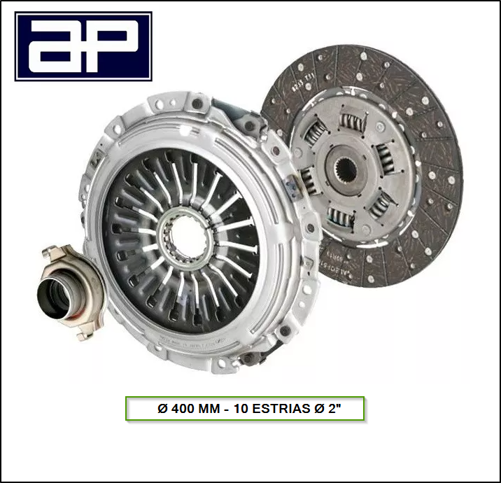 KIT DE EMBRAGUE P+D+C IVECO EUROCARGO - EUROTECH - STRALIS 400 MM X 10 ESTRIAS Ø 2"