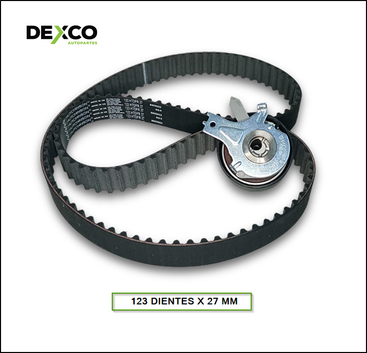 KIT DE DISTRIBUCION RENAULT CLIO / LOGAN /SANDERO/ KANGOO II / MEGANE II / SYMBOL 1.5 DCI MOT K9K (123 DIENTES X 27 MM) - VKMA-06134-1