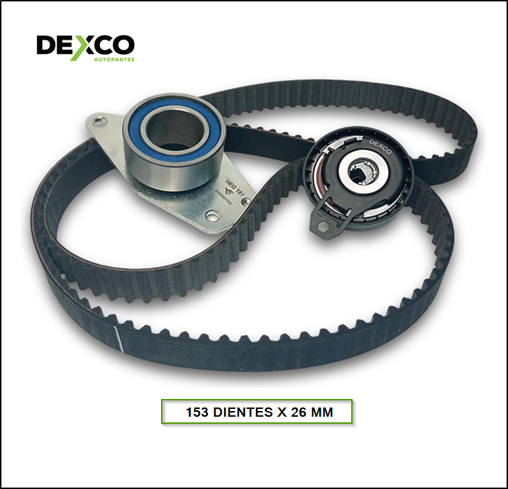 KIT DE DISTRIBUCION RENAULT MEGANE 1,9 DTI MOTOR F9Q DESDE 2003 - CON TENSOR AUTOMATICO (SIN ENGRANAJE) ( 153 DIENTES X 26 MM ) - SKF: VKMA-06128