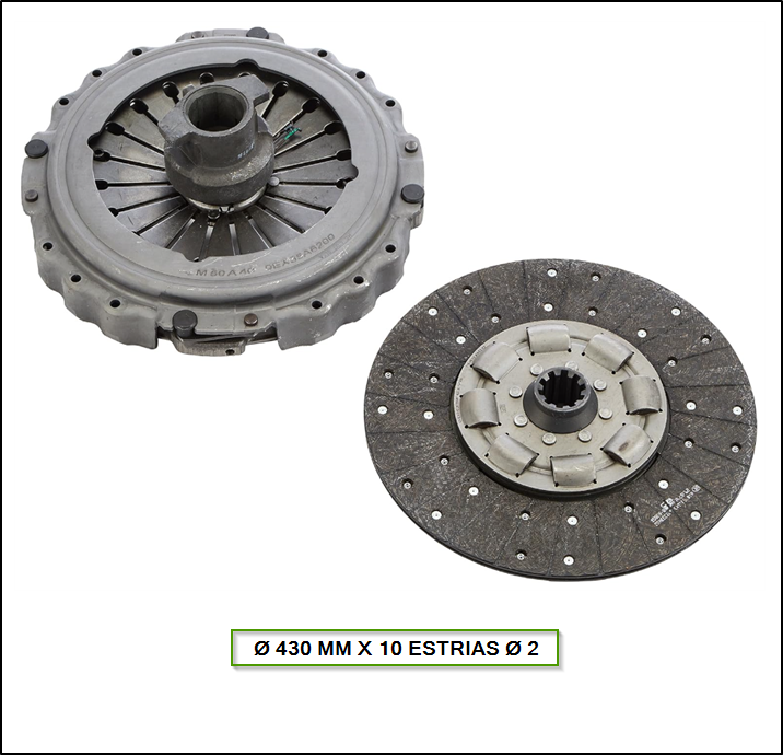 KIT DE EMBRAGUE P+D+C IVECO EUROCARGO - EUROTECH - STRALIS 430 MM X 10 ESTRIAS Ø 2"