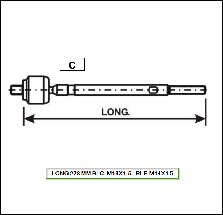 ART. AXIAL (PRECAP) - BMW SERIE 1 04/... SERIE 3 05/... BMW X1 - Z4 09/... M14x1,5 - M18x1,5 - L=278 MM