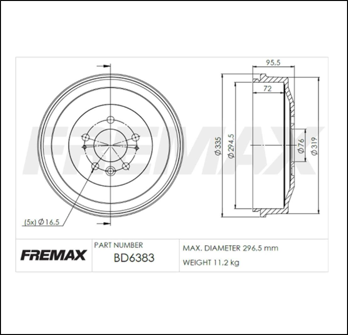 CAMPANA DE FRENO TRAS VW AMAROK 10/... (2.0-TDI)