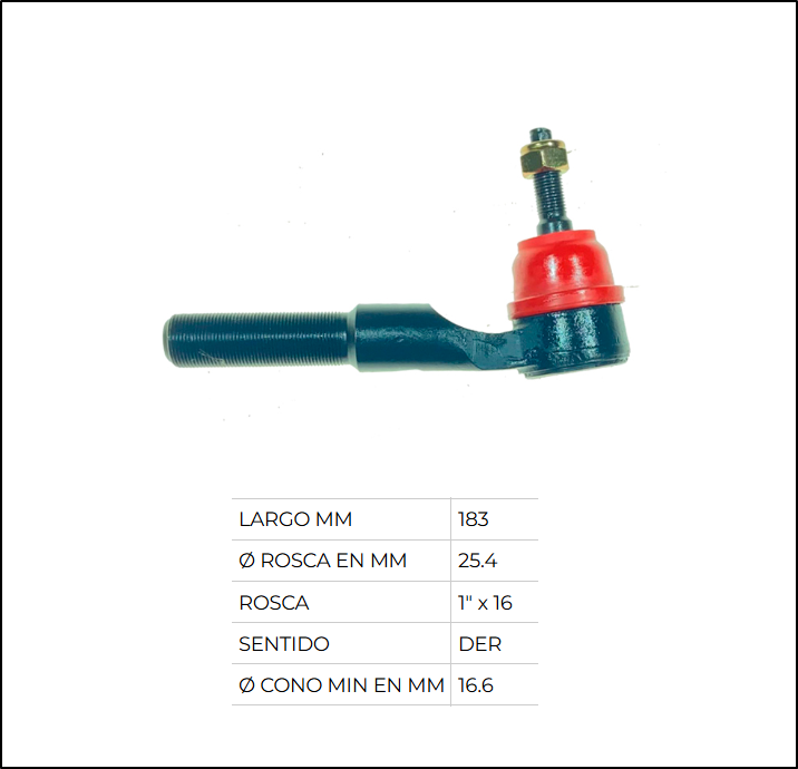 EXTREMOS DE DIRECCIÓN DODGE RAM 2500 03/... W 1/16" UNF - Ø16,8 - Ø18,8