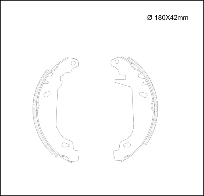 ZAPATAS DE FRENO RENAULT 19 TWINGO SISTEMA BENDIX 180 X 42MM