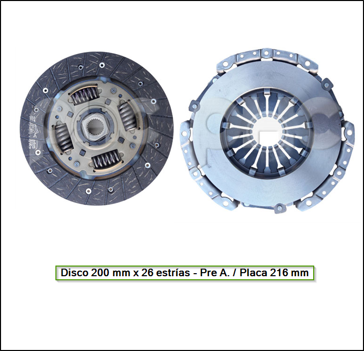 CONJUNTO DE EMBRAGUE P+D RENAULT MEGANE II 05/... FLUENCE 1.6I K4M 12/... DUSTER 1.6 16V 11/.. SANDERO / SANDERO STEPWAY 16/...