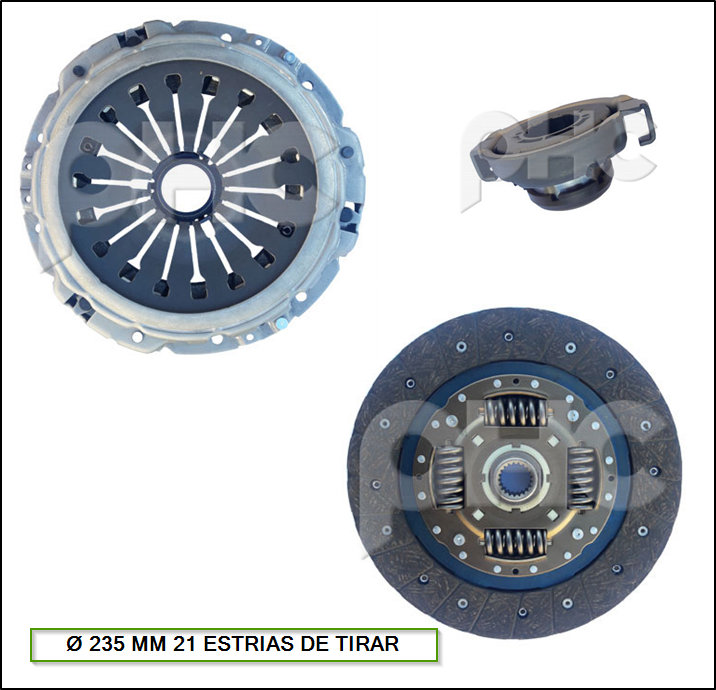 KIT DE EMBRAGUE (P+D+C) - DUCATO - BOXER - JUMPER 2.3 HDI 2010/... - 2.8 TD - HDI 99/... Ø 235 MM 21 ESTRIAS DE TIRAR DE TIRAR (PULL)