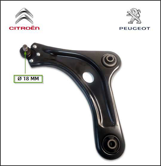 PARRILLA DE SUSPENSION INF. IZQUIERDA CITROEN C3 - CACTUS 13/... - DS3 09/... - PEUGEOT 208 13/... (CON RORULA)