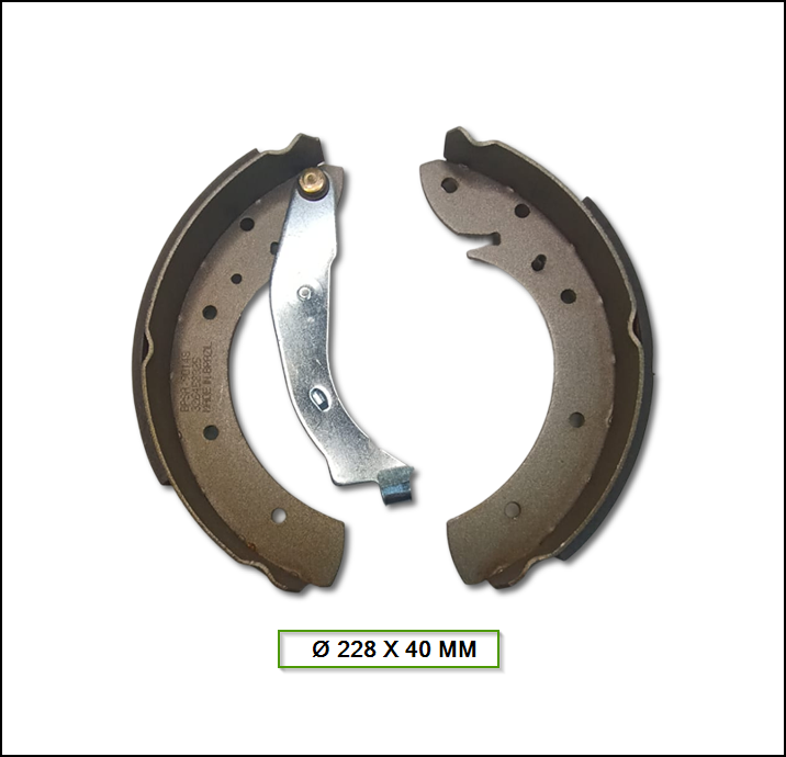 JGO. DE ZAPATAS DE FRENO FIAT PUNTO HLX - LINEA - PALIO WEEKEND COLA CORTA - Ø 228 X 40 MM