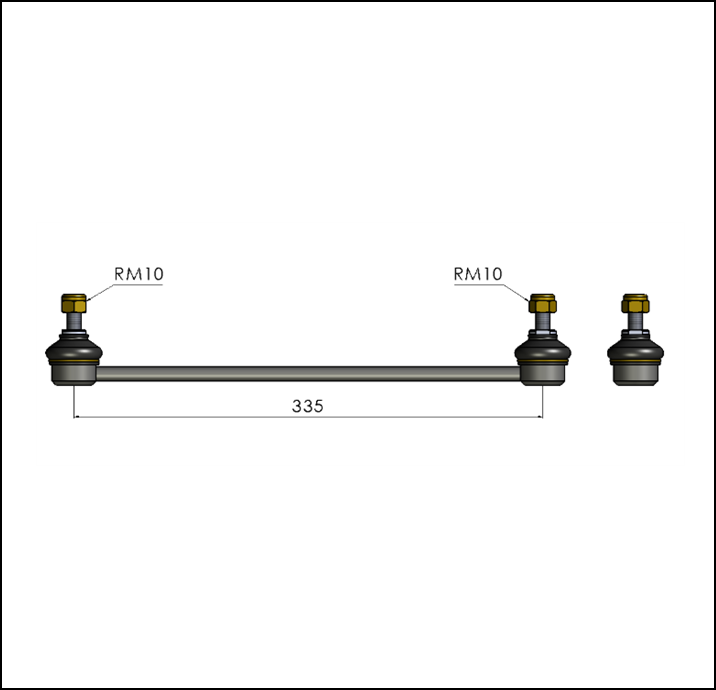 BIELETA SUSPENSION  DELANTERA  CITROEN  C3/PEUGEOT 206/207 98 -> M10 X 1.5/L=335 MM