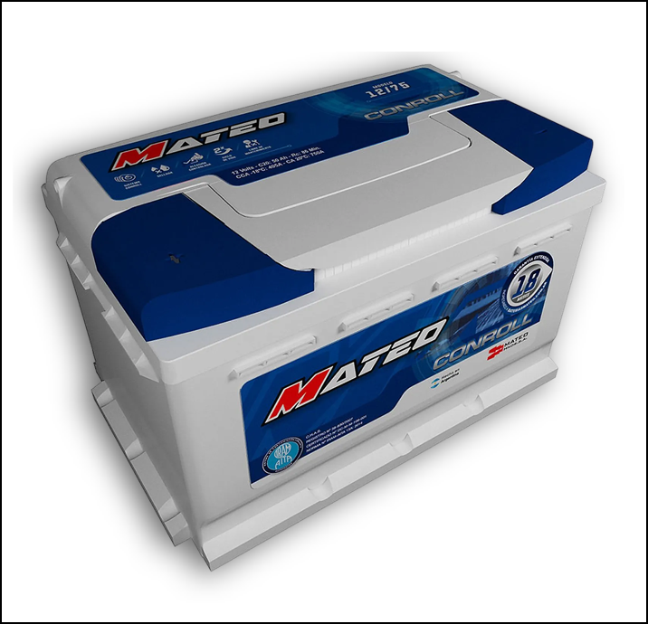 BATERIA MATEO 12X75 LARGO: 275 MM - ANCHO: 175 MM - ALTO: 175 MM CCA -18° 405 A (BLANCA)