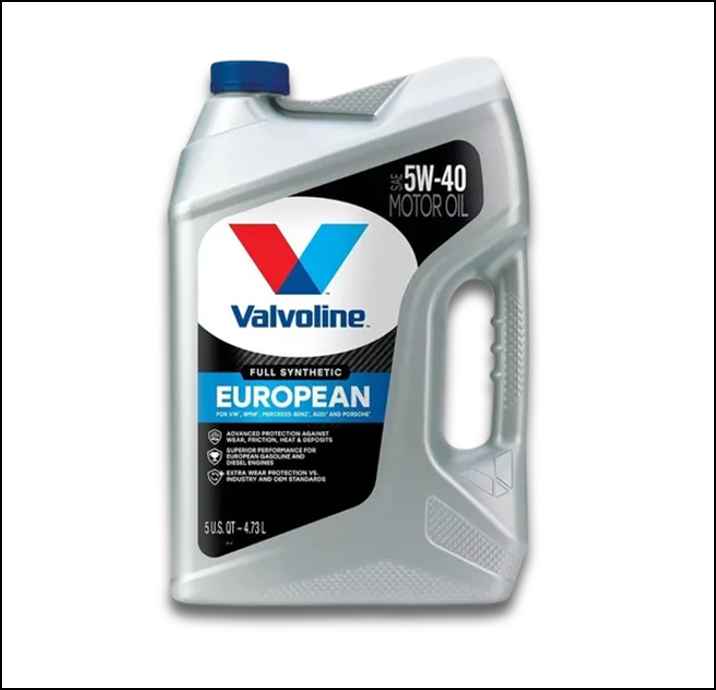 ACEITE VALVOLINE EUROPEAN V. -  5W40 ,SN ,A3 , B4   - (4.73L ) - SINTETICO - CAJA X 3 UNIDADES