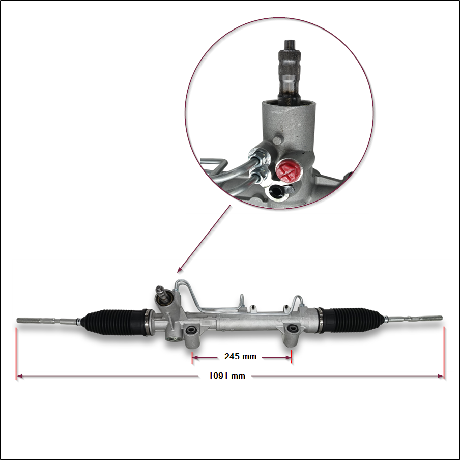 CAJA DE DIRECCION HIDRAULICA FIAT PALIO - SIENA - IDEA (AXIAL ROSCA 14 X 1.5  MM)