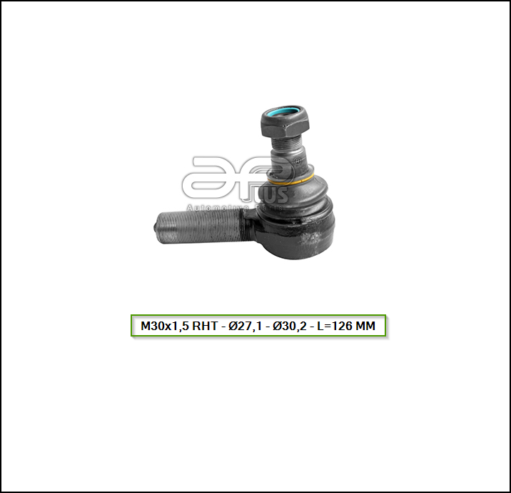 EXTREMO DE SIRECCION M. BENZ 1418 - 1620E - 1622 - 1624 - O500 - M30x1,5 RHT - Ø27,1 - Ø30,2 - L= 126 MM