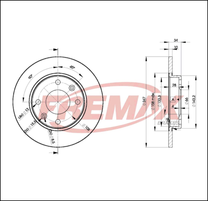 DISCO DE FRENO C 15 /SAXO/VISA (DIESEL)/ZX /106/205/306
