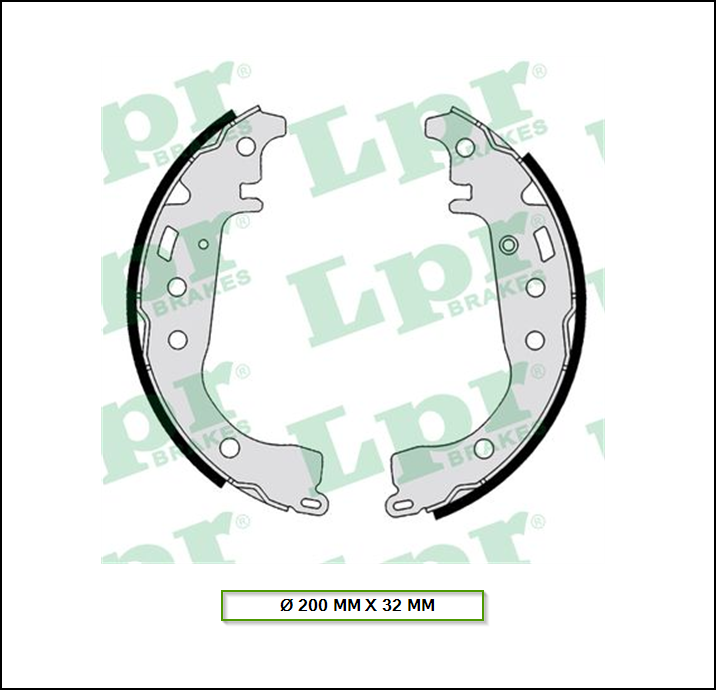 ZAPATAS CON CINTA TOYOTA YARIS 2016/... Ø 200 X 32 SISTEMA AKEBONO
