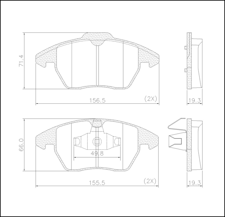 PASTILLA DE FRENO DEL PEUGEOT 208 - 308 - 508 - 3008 - 408 - CITROEN C4 - DS3 - DS4 - DS5