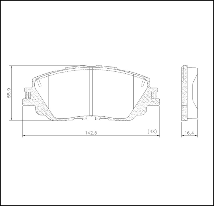 PASTILLA DE FRENO DELANTERA - TOYOTA CAMRY 2.5 16V (17/...) - COROLLA CROSS 1.8 HIBRID- 2.0 16V CVT (2020/...)