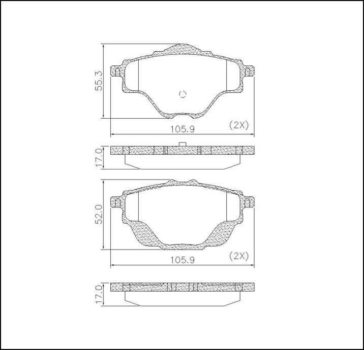 PASTILLA DE FRENO TRASERA CITROEN C-4 PICASSO - PEUGEOT 308 - 3008 2014/