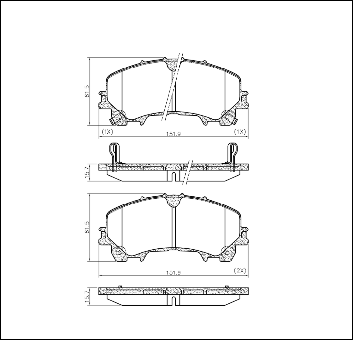 PASTILLAS DE FRENO DELANTERA CHEVROLET S-10 2.8 TDCI 2013 / 2021 - NISSAN X-TRAIL 1.5 2.0 2013 / 2021