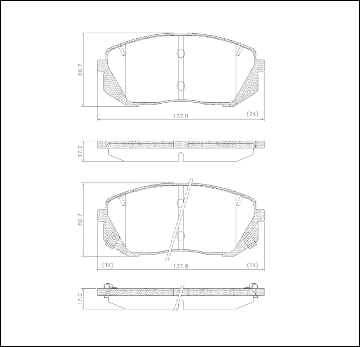 PASTILLSA DE FRENO DELANTERA HYUNDAI KONA 19/... - TUCSON 2013 / 2016 - KIA SPORTAGE 2011 / 2016