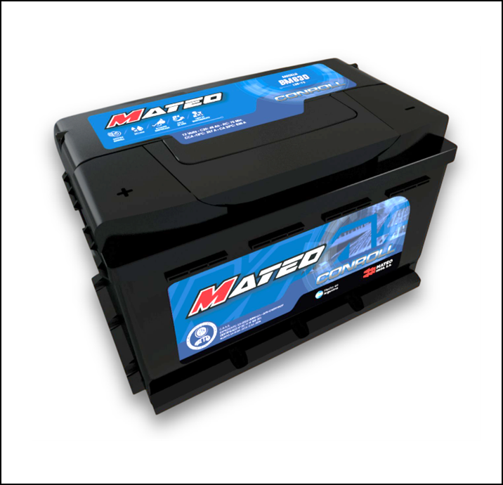 BATERIA MATEO 12X75 LARGO: 275 MM - ANCHO: 175 MM - ALTO: 175 MM CCA -18°  630 A (NEGRA)
