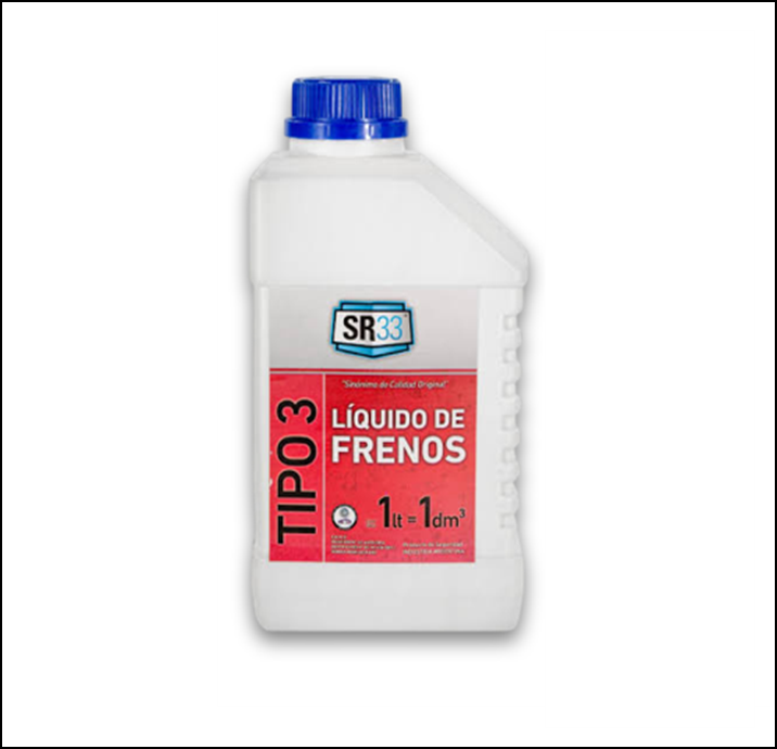LIQUIDO DE FRENO SR-33 DOT3 X 1 LITRO PACK X 12 UNIDADES