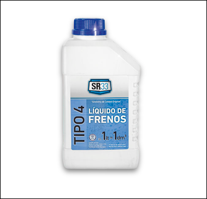LIQUIDO DE FRENO SR-33 DOT4 X 1 LITRO PACK X 12 UNIDADES