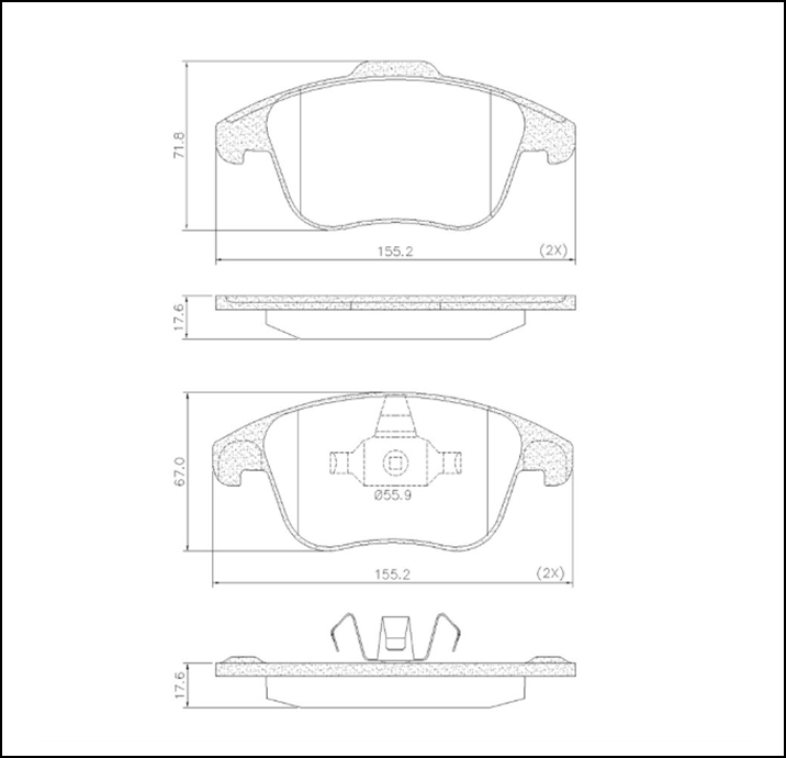 PASTILLA DE FRENO DELANTERAS CITROEN C4 GRAND PICASSO - C4 LOUNGE - DS4 - DS5 - PEUGEOT - 208 - 308