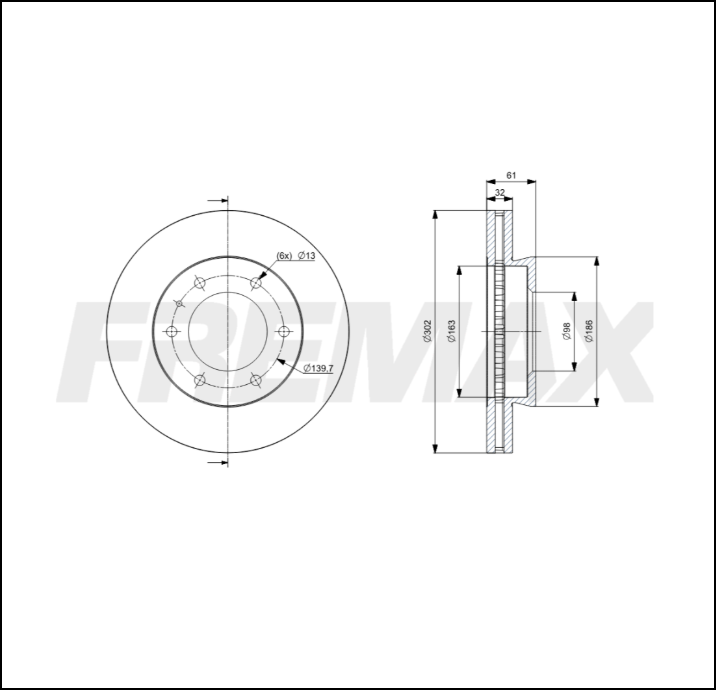 DISCO DE FRENO DELANTERO VENTILADO FORD RANGER 2.0 L 16V DOHC L4 - 2023 - 2026