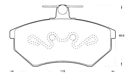 PASTILLA DE FRENO VW POLO/GOLF GTI/CADDY/S.I.COR.TOLE (C/ALAMBRE TENSOR)