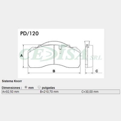 PASTILLA DE FRENO MERCEDES BENZ 1115/ATEGO - RENAULT AE-385