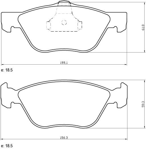 PASTILLA DE FRENO FIAT MAREA WEEKEND (2.0-2.4-TD-1.8)/ALFA ROMEO 145/155/156/166 /SPIDER 96/... (C/SENSOR)
